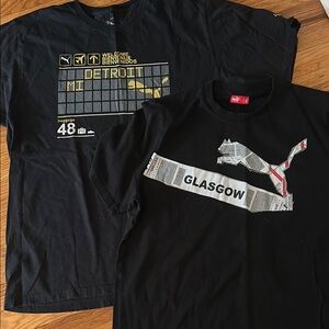 Puma Black T-Shirt Duo with Graphic Designs